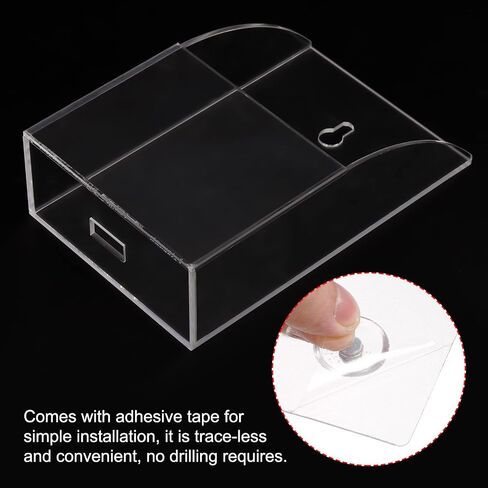 PATIKIL Remote Control Holder, 6.5 x 4.1 x 14cm Acrylic Wall Mount Caddy Organizer 1-Slot Media Storage Box for Home Office, Clear in Saudi Arabia