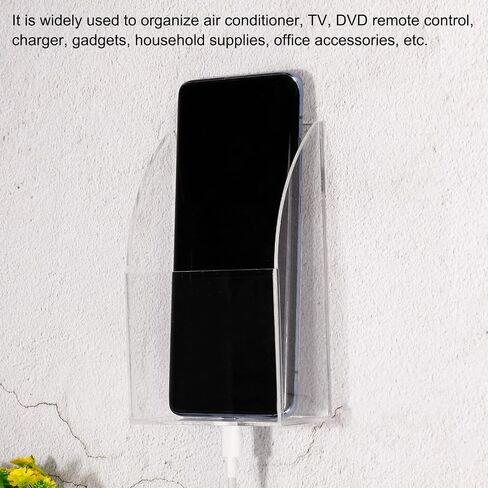 PATIKIL Remote Control Holder, 6.5 x 4.1 x 14cm Acrylic Wall Mount Caddy Organizer 1-Slot Media Storage Box for Home Office, Clear in Saudi Arabia