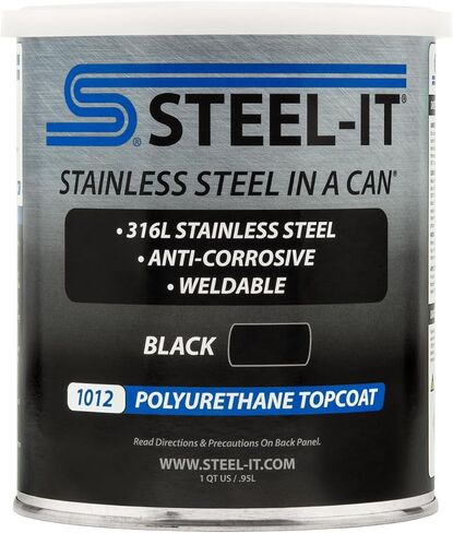Steel-It 1012Q Polyurethane Topcoat, Weldable, Superior Anticorrosion Coating - Black (1 Quart) in Saudi Arabia