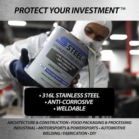 Steel-It 1012Q Polyurethane Topcoat, Weldable, Superior Anticorrosion Coating - Black (1 Quart) in Saudi Arabia