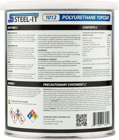Steel-It 1012Q Polyurethane Topcoat, Weldable, Superior Anticorrosion Coating - Black (1 Quart) in Saudi Arabia