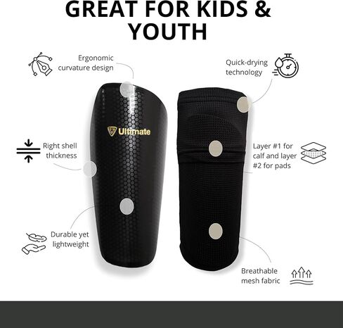 واقيات الساق المثالية للأطفال والشباب والبالغين، وسادات ساق لكرة القدم متضمنة. مجموعة أكمام جيب مبتكرة، معدات حماية للساق مضادة للانزلاق للأولاد والبنات in Kuwait