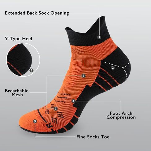 Running Socks Breathable Athletic Socks,Cushion Ankle Socks For Men And Women 6pairs in Saudi Arabia