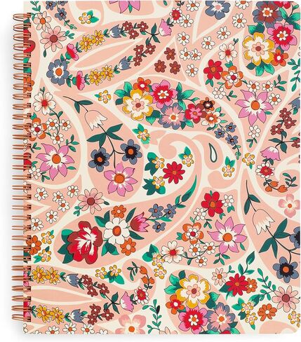 Vera Bradley Large Spiral Notebook, College Ruled Paper, 11" x 9.5" with Pocket and 160 Lined Pages, Rain Forest Canopy Pink in Saudi Arabia