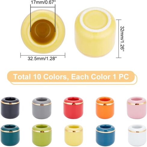 AHANDMAKER 10 Pieces Ceramic Candle Holder Gold Porcelain Chime Candle Holder for Taper, Rituals, Spells, Vigil, Altar, Wiccan Supplies & More 0.7 Inches in Diameter in Saudi Arabia