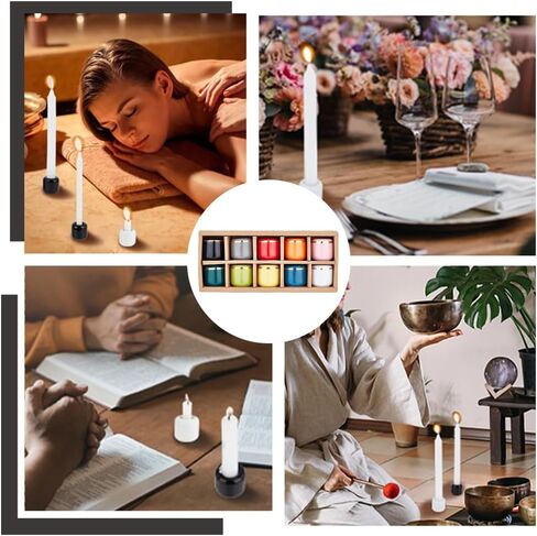 AHANDMAKER 10 Pieces Ceramic Candle Holder Gold Porcelain Chime Candle Holder for Taper, Rituals, Spells, Vigil, Altar, Wiccan Supplies & More 0.7 Inches in Diameter in Saudi Arabia