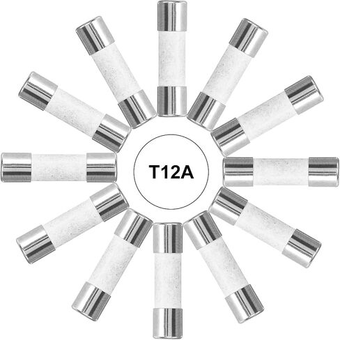 MECCANIXITY 10Pcs 5x20mm Ceramic Fuse 250V Slow Blow Ceramic Fuses Miniature Fuses for LCD TV (T12A) in Saudi Arabia