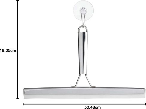 iDesign Forma Brushed Stainless Steel Squeegee with Suction Storage Hook - 12" x 8" in Saudi Arabia