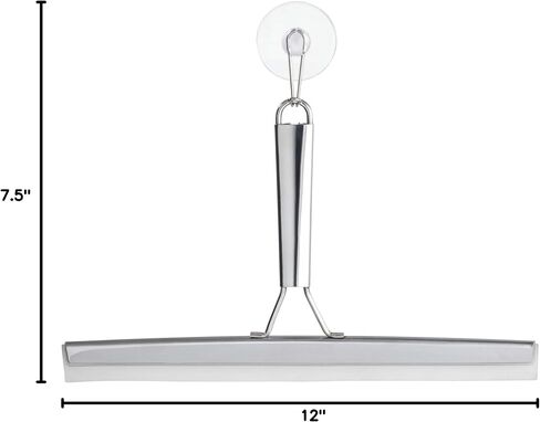 iDesign Forma Brushed Stainless Steel Squeegee with Suction Storage Hook - 12" x 8" in Saudi Arabia