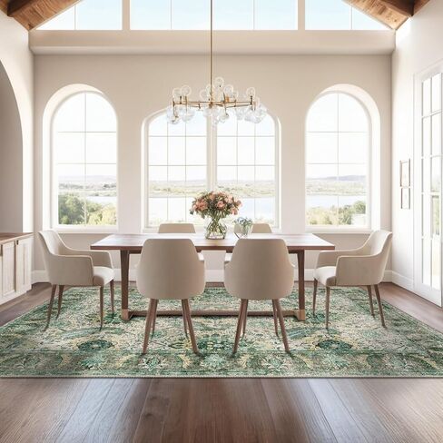 سجاد منطقة بوهو 6x9 قابل للغسل 6x9 سجادة منخفضة الوبر غير قابلة للتساقط سجاد منطقة المرور العالية لغرفة المعيشة وغرفة النوم والمطبخ وغرفة الطعام والمدخل الداخلي باللون الوردي in Kuwait