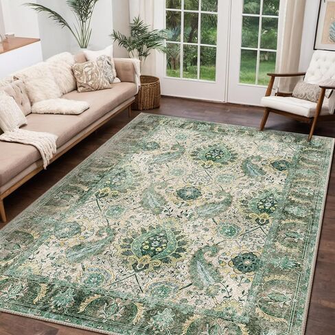 سجاد منطقة بوهو 6x9 قابل للغسل 6x9 سجادة منخفضة الوبر غير قابلة للتساقط سجاد منطقة المرور العالية لغرفة المعيشة وغرفة النوم والمطبخ وغرفة الطعام والمدخل الداخلي باللون الوردي in Kuwait