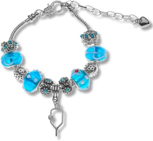 Sportybella Pickleball Bracelet, Womens Pickleball Paddle Jewelry, Pickleball Gift for Pickleball Players, Silver Pickleball Charm Bracelet in Saudi Arabia