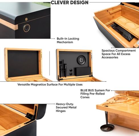 صندوق تخزين Blue Bus Discovery 2.0 قابل للقفل مع قفل بصمة الإصبع (طبيعي) in Kuwait