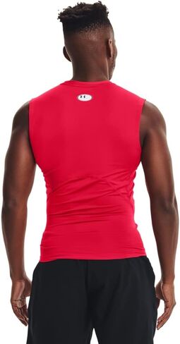 Under Armour Men's Armour HeatGear Compression Sleeveless T-Shirt, (301) Forest Green / / White, Medium in Saudi Arabia