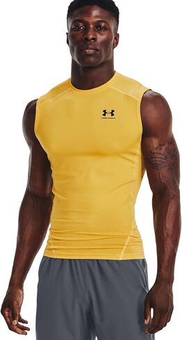 Under Armour Men's Armour HeatGear Compression Sleeveless T-Shirt, (301) Forest Green / / White, Medium in Saudi Arabia