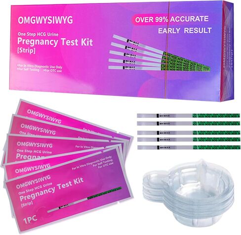 Pregnancy Test Strips Early Home Detection Pregnancy Test Kit Individually Wrapped Pregnancy Strips Clear HCG Test（5 Tests） in Saudi Arabia