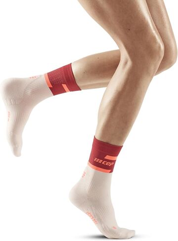CEP Women’s Camocloud Crew Cut Athletic Performance Running Socks | Mid Cut Sock, Pink/Peacoat, Women, III in Saudi Arabia