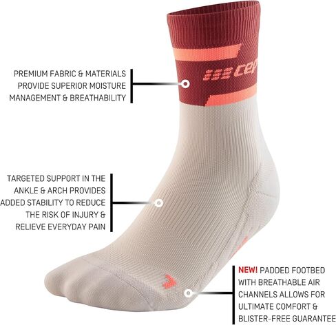 CEP Women’s Camocloud Crew Cut Athletic Performance Running Socks | Mid Cut Sock, Pink/Peacoat, Women, III in Saudi Arabia