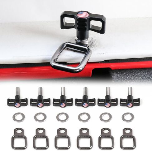 مسامير تثبيت سريعة الإزالة من الصلب للسقف الصلب لـ 1997-2023 Jeep Wrangler TJ JK JL 4XE Gladiator JT & 2021-2023 Ford Bronco Accessories Hardtop Mounting Bolt & Nut Kit (Star، 6 Pack) in Saudi Arabia