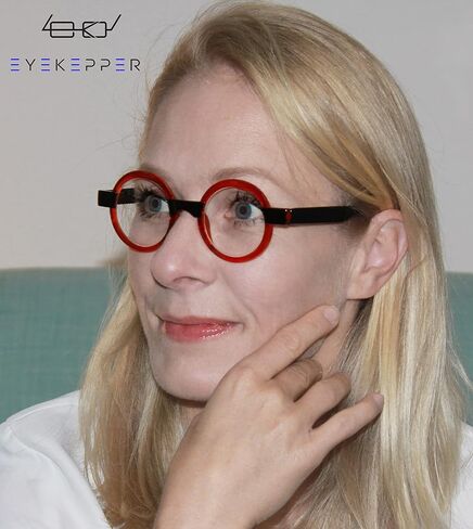 نظارات قراءة دائرية من Eyekepper للنساء نظارات ريترو ريدر - أحمر +1.25 in Saudi Arabia