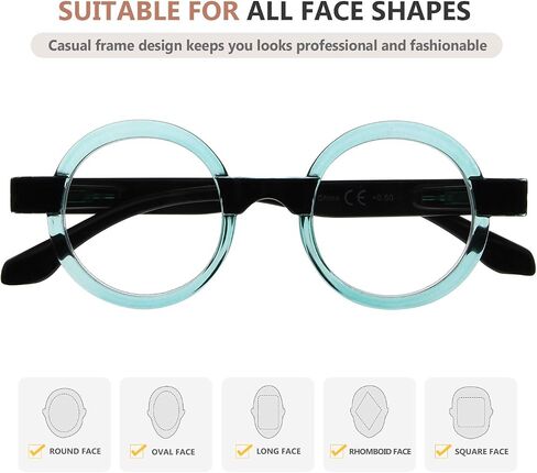 نظارات قراءة دائرية من Eyekepper للنساء نظارات ريترو ريدر - أحمر +1.25 in Kuwait