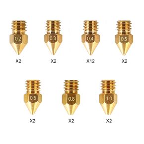 Creality Official 3D Printer Parts MK-HF Nozzle Kit 0.25/0.4/0.6/0.8mm 5PCS/Set for Ender-3 Series 3D Printer