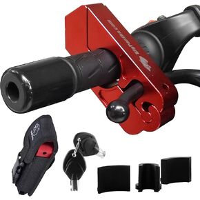 Motorcycle Grip Lock - Heavy Duty Brake/Handlebar/Throttle Lock That Secures Your Bike, Scooter, Moped, or ATV in Under 5 Seconds! - Anti Theft Motorcycle Lock W/Free Holster