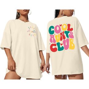 Women Auntie Tshirt Oversize Aunt Shirts Cute Love Heart Tees Fashion Aunt Shirt Funny Short Sleeve Tops