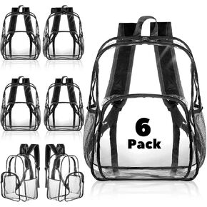 Amylove 24 Pcs Clear Backpack Bulk Stadium Approved 15 Inch Heavy Duty Clear Backpacks for School Sport (Multicolor)