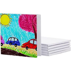 Paper Junkie 6 Pack Hardcover Blank Books for Kids to Write Stories | 6x8 in Unlined Journals | White Sketchbooks for Drawing Sketching | 18 Sheets/36 Pages