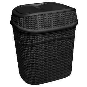 Bath Bliss 2 Pack Sailor Knot Swing Top Waste Bin | Dimensions: 11.22" x 8.27" x 12.6" | 9.5 Liter | Swing Top | Home Décor | Compact | White (KIT-10110-WHT-2PK)