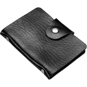 PATIKIL Credit Card Holder, 1 Pack Slim Wallet PU Leather Purse Business Cards Storage Organizer Protector with 24 Card Slots, Black