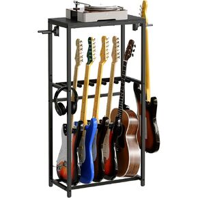 Guitar Stand for Acoustic Holder, Electric Guitar, Ukulele, Multiple Guitar Rack Holder, Floor Adjustable for Guitars, Guitar Amp Accessories, for Home Music Studio, Black GSHB6501