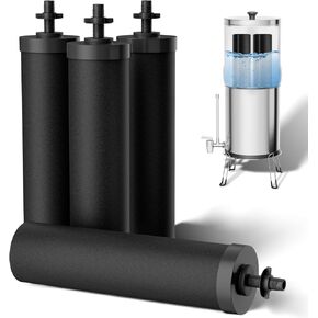 استبدال فلتر المياه لمرشح المياه Berkey® BB9-2، عناصر تنقية مرشحات بيركي السوداء الكربون المنشط المتوافق مع السفر الجاذبية، كبير، ملكي، سلسلة التاج، 2 حزمة