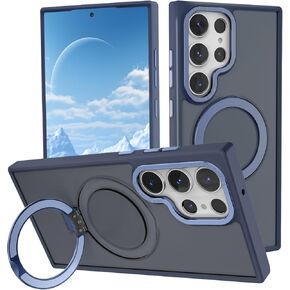 STERKER Magnetic Ring Stand for Samsung Galaxy S23 Case [Military Grade Drop Protection][Compatible with Magnetic] with Kickstand, Matte Translucent Slim Case for S23, Light Blue