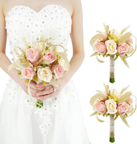 باقات وصيفة العروس لحفلات الزفاف زهور زرقاء مغبرة اصطناعية باقات الأوكالبتوس 1 حزمة مسبقة الصنع صغيرة من الزهور المركزية لحفلات الزفاف وحفلات الذكرى السنوية وديكور طاولة الطعام in Kuwait