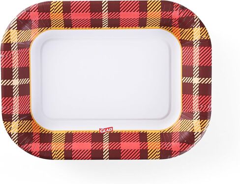 أطباق ورقية دائرية للاستعمال مرة واحدة من جلاد بتصميم منقوش دافئ - أطباق ورقية شديدة التحمل مقاومة للنقع والقطع وقابلة للاستخدام في الميكروويف لجميع الأطعمة والاستخدام اليومي - 10 بوصات، 58 قطعة in Kuwait