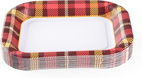 أطباق ورقية دائرية للاستعمال مرة واحدة من جلاد بتصميم منقوش دافئ - أطباق ورقية شديدة التحمل مقاومة للنقع والقطع وقابلة للاستخدام في الميكروويف لجميع الأطعمة والاستخدام اليومي - 10 بوصات، 58 قطعة in Kuwait