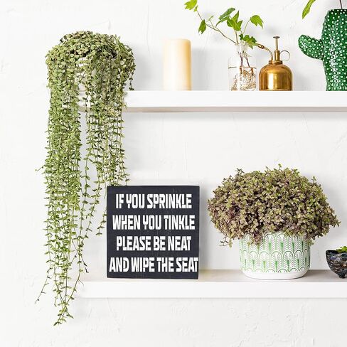 Funny Bathroom Sign Bathroom Decor Desk Decor Wooden Box Sign Rustic Black Wood Block Plaque Box Sign for Home Farmhouse Restroom Toilet Shelf Table Decoration If You Sprinkle When Tinkle Sign in Saudi Arabia