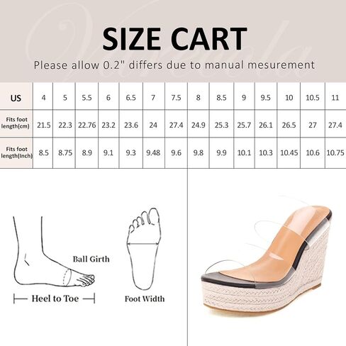 VARECOLA Women Clear Straps Espadrille Platform Wedge Heel Sandals Slide Open Toe Slip On Mule Summer Beach Sandals in Kuwait