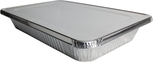 EHOMEA2Z Large Aluminum Pans With Lids Disposable Full Heavy Duty Roasting, Broiling, Baking, Catering Pans 21x13x3 (15, Full-Size w/Lids) in Saudi Arabia