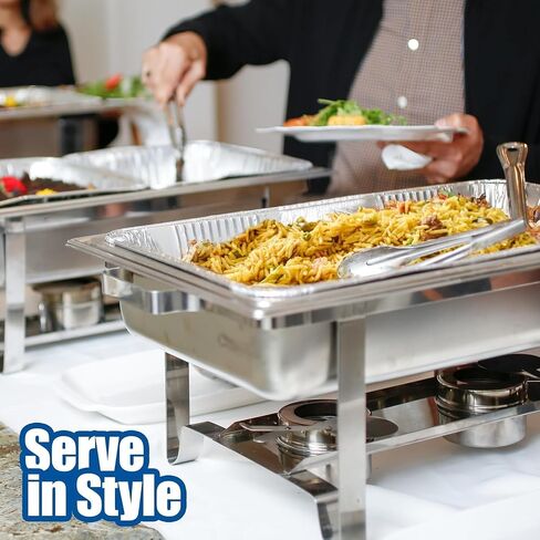 EHOMEA2Z Large Aluminum Pans With Lids Disposable Full Heavy Duty Roasting, Broiling, Baking, Catering Pans 21x13x3 (15, Full-Size w/Lids) in Saudi Arabia
