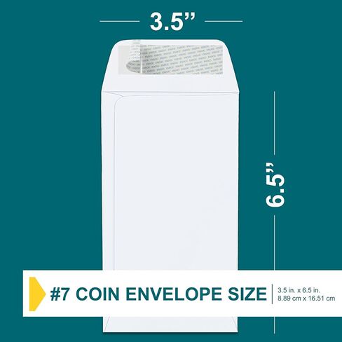 #1 Coin Envelopes - 500 Count with Gummed Seal - Small Envelopes 2.25x3.5 inch - White Money Envelopes for Coins, Seeds, Jewerly, Small Parts - Coin Collectioning Envelopes - 28lb Paper Seed Envelopes in Saudi Arabia