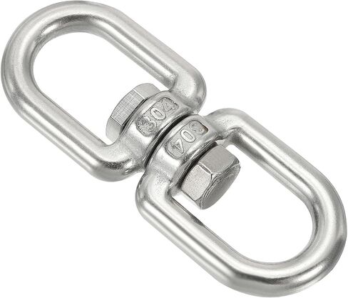 PATIKIL Double Ended Swivel Eye Hook M5 Working Load 163kg/359lbs, 304 Stainless Steel Eye to Eye Swivel Shackle Ring Connector for Marine Mooring Hanging in Saudi Arabia