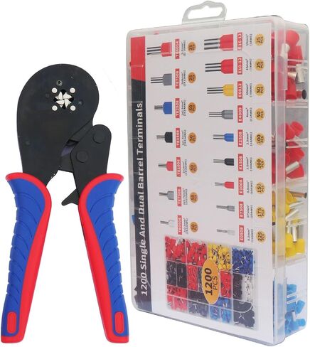 Fidioto Double Wire Ferrule Kit,1200pcs Dual Barrel Ferrules Terminal Set, Twin Ferrule Connectors Wire Ends Terminals Pins, AWG10~22 Twin Wire Ferrule Set and AWG6~22 Single-Line Ferrules in Saudi Arabia