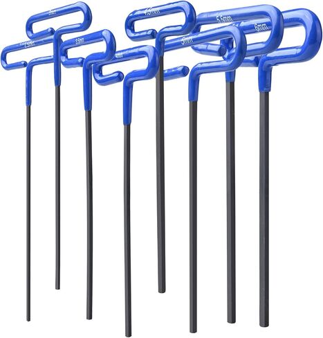 GogoBing Cushion Grip Hex t handle torque T-Key allen wrench sets long screwdriver tool - 8 SAE Standard 3/32-1/4 Inch & 8 Metric 2.5-6 MM Sizes & 8 Torx T9-T40, Red&Blue&Green in Saudi Arabia