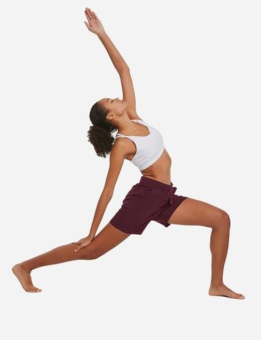 BALEAF Women's Cotton Yoga Shorts Sweat Athletic Lounge Beach Shorts Jersey Pull On with Drawstring Pockets Summer Black Size S in Saudi Arabia
