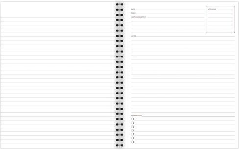 Cambridge Notebook، دفتر أعمال، 8-1/4 بوصة × 11 بوصة، 80 ورقة، مسطرة، ملاحظات الاجتماعات، غطاء مرن، سلكي، رمادي (06132) in Kuwait