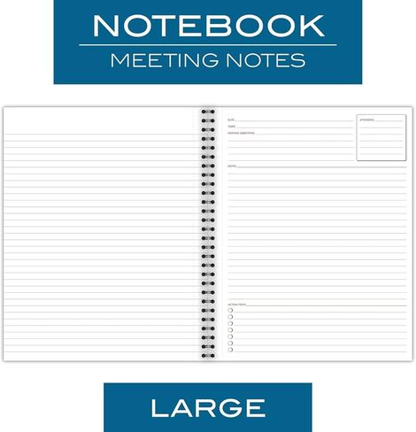 Cambridge Notebook، دفتر أعمال، 8-1/4 بوصة × 11 بوصة، 80 ورقة، مسطرة، ملاحظات الاجتماعات، غطاء مرن، سلكي، رمادي (06132) in Kuwait