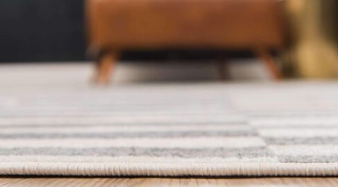 Unique Loom Williamsburg Collection Casual Transitional Thick Alternating Stripes Area Rug, 6 x 9 ft, Black/Beige in Saudi Arabia